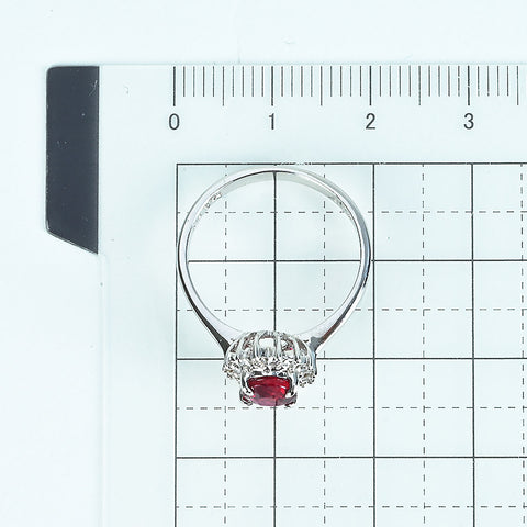 【中古】K18WG RUBY非加熱ルビーリング R1.04ct D0.22ct AIGSピジョンブラッド鑑別書 3.1g #13.5