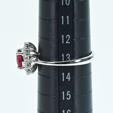 【中古】K18WG RUBY非加熱ルビーリング R1.04ct D0.22ct AIGSピジョンブラッド鑑別書 3.1g #13.5