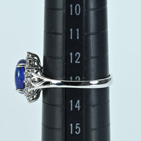 【中古】K18WG BLACK OPAL RING ブラックオパールリング BO1.44ct D0.52ct 3.1g #13.5