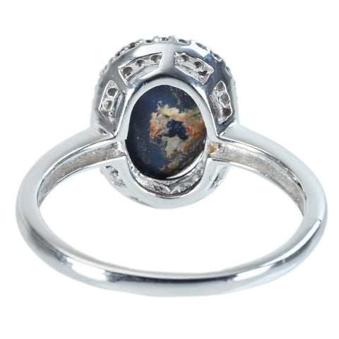 【中古】K18WG BLACK OPALブラックオパールリング BO1.72ct D0.17ct 3.6g