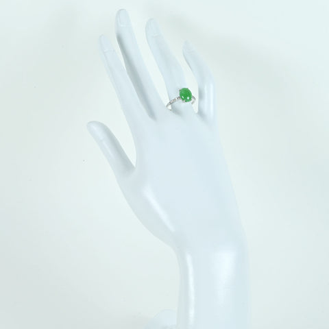 【中古】K18WG JADEITE ヒスイリング J2.77ct D0.10ct 2.6g #13.5