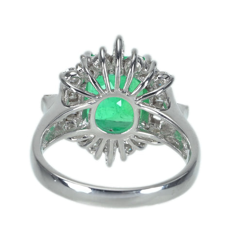 【中古】K18WG EMERALDエメラルドリング E2.47ct D0.87ct 6.4g #13