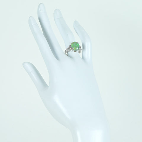 【中古】K18WG OPAL RING オパールリング BO3.10ct D0.14ct 4.8g #13