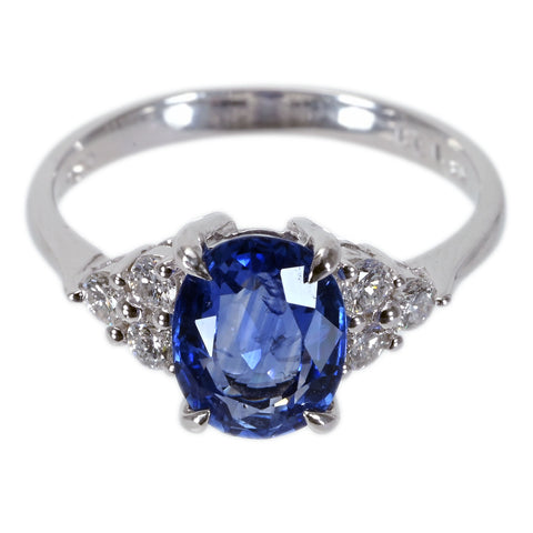 【中古】 K18WG SAPPHIRE サファイアリング S1.83ct D0.29ct 3.1g #12