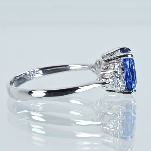 【中古】 K18WG SAPPHIRE サファイアリング S1.83ct D0.29ct 3.1g #12