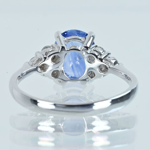 【中古】 K18WG SAPPHIRE サファイアリング S1.83ct D0.29ct 3.1g #12