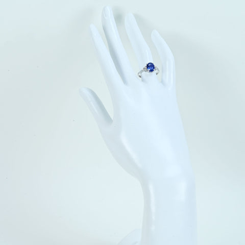 【中古】 K18WG SAPPHIRE サファイアリング S1.83ct D0.29ct 3.1g #12