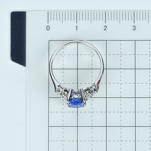 【中古】 K18WG SAPPHIRE サファイアリング S1.83ct D0.29ct 3.1g #12