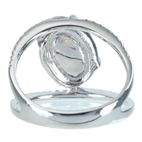 Pre-owned K18WG OPAL Black Opal Ring, BO 2.00ct, D 0.27ct, 4.3g, #12.5 