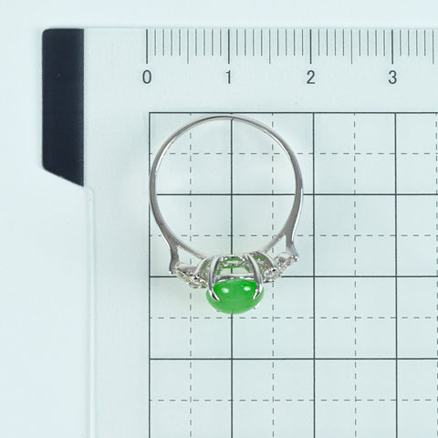 [Pre-owned] K18WG JADEITE RING Jadeite Ring Jadeite 2.19ct Diameter 0.32ct 2.3g #12.5 