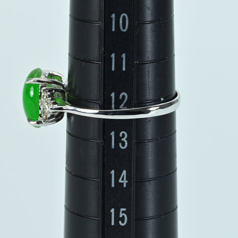 [Pre-owned] K18WG JADEITE RING Jadeite Ring Jadeite 2.19ct Diameter 0.32ct 2.3g #12.5 