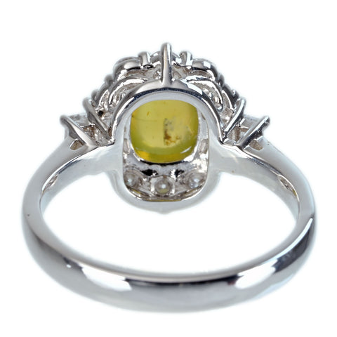 K18WG CATS EYE RING クリソベリルキャッツアイリング CE2.16ct D0.69ct 4.7g #12.5