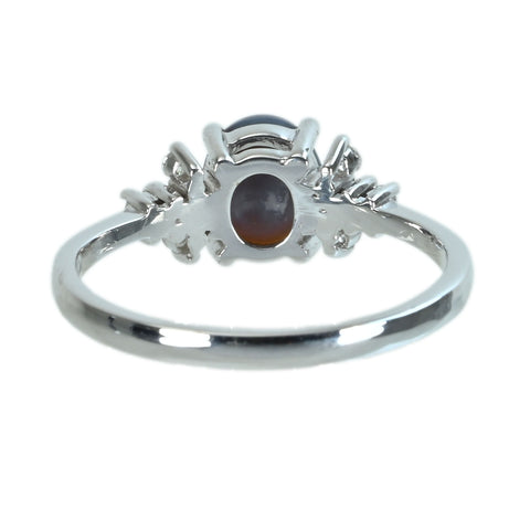 【中古】K18WG BLACK OPALブラックオパールリング BO0.90ct D0.15ct 2.7g #13