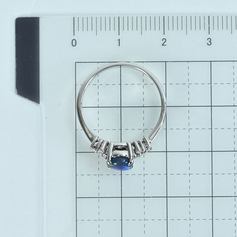 【中古】K18WG BLACK OPALブラックオパールリング BO0.90ct D0.15ct 2.7g #13
