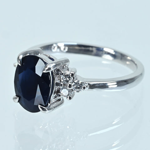 【中古】K18WG SAPPHIRE サファイアリング S2.022ct D0.18ct 3.6g #11.5