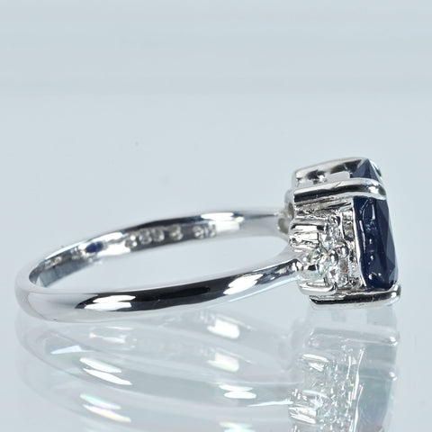 【中古】K18WG SAPPHIRE サファイアリング S2.022ct D0.18ct 3.6g #11.5