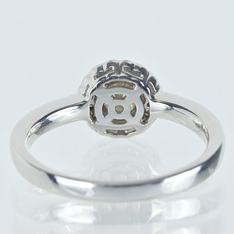 【中古】K18WG DIAMONDダイヤモンドリング 0.321ct D0.16ct 4.0g #14