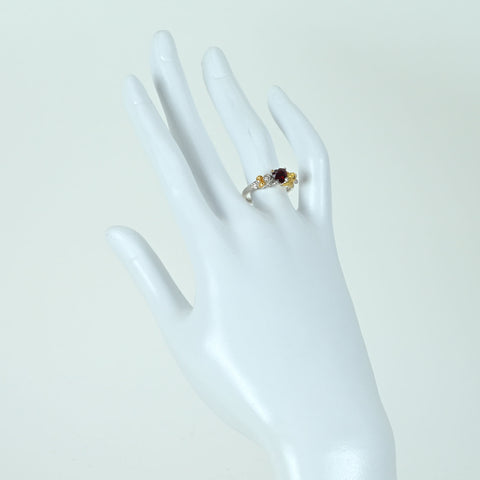 Pre-owned 18K White Gold/Yellow Gold Myanmar Ruby Ring, Unheated, 1.01ct Pigeon Blood, GRS Certificate, 6.2g, #11 