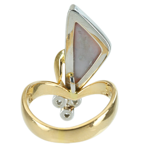 【中古】K18YG//PT900 OPAL RING オパールリング OP3.18ct D0.07ct 7.0g #12