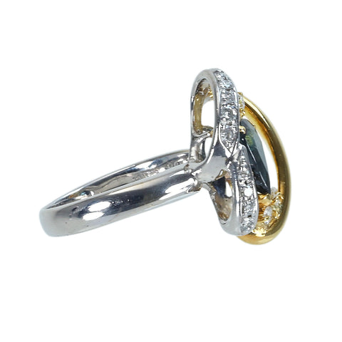 [Pre-owned] K18/K18WG SAPPHIRE Sapphire Ring, S0.96ct, D0.45ct, 7.3g, #9 