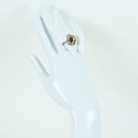 [Pre-owned] K18/K18WG SAPPHIRE Sapphire Ring, S0.96ct, D0.45ct, 7.3g, #9 