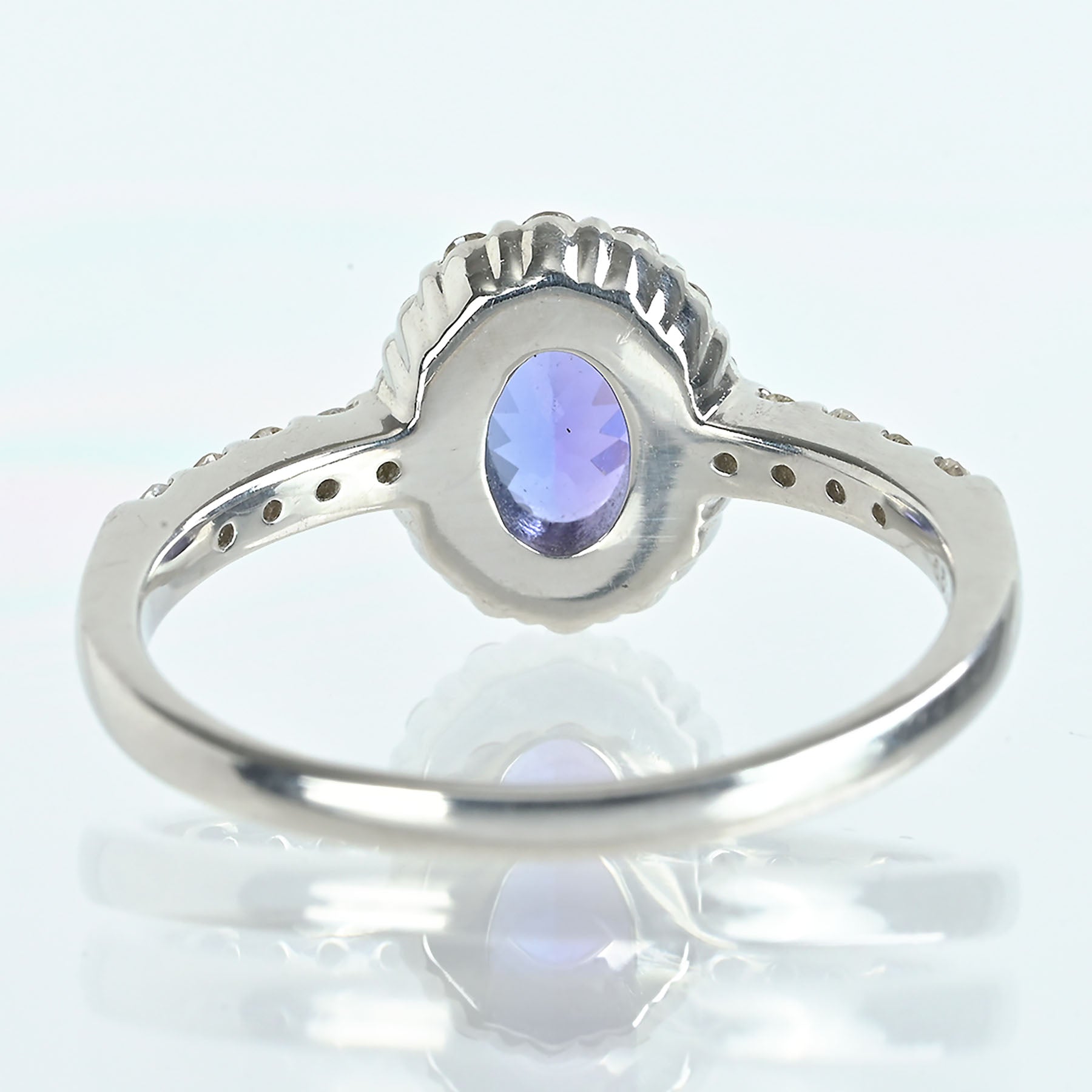 中古】PT950 TANZANITE タンザナイトリング T0.64ct D0.29ct 4.4g