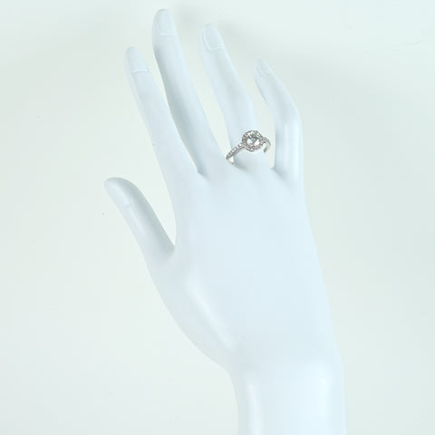 【中古】K18WG DIAMONDダイヤモンドリング 1.017ct Jカラー SI2クラス Excellentカット D0.28ct CGLソ 3.2g #13.5