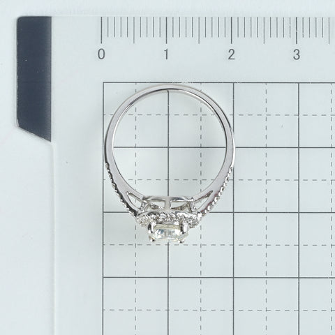 【中古】K18WG DIAMONDダイヤモンドリング 1.017ct Jカラー SI2クラス Excellentカット D0.28ct CGLソ 3.2g #13.5