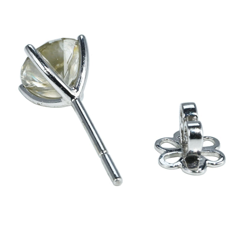 【中古】K14WG DIAMOND EARRINGS ダイヤモンドピアス D1.864ct +D1.784ct 2.3g