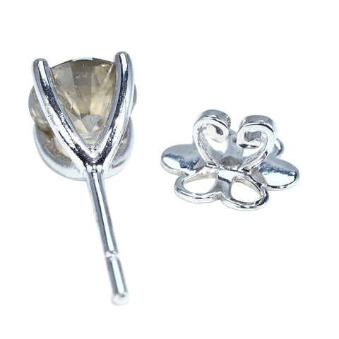 【中古】K14WG DIAMOND STUD EARRINGS ダイヤモンドスタッドピアス 2.01ct + 2.05ct 3.7g