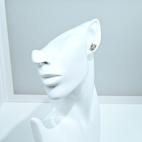 【中古】K14WG DIAMOND STUD EARRINGS ダイヤモンドスタッドピアス 2.01ct + 2.05ct 3.7g