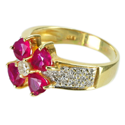 [Pre-owned] K18YG RUBY RING Ruby Ring R1.50ct D0.23ct 5.0g #12 