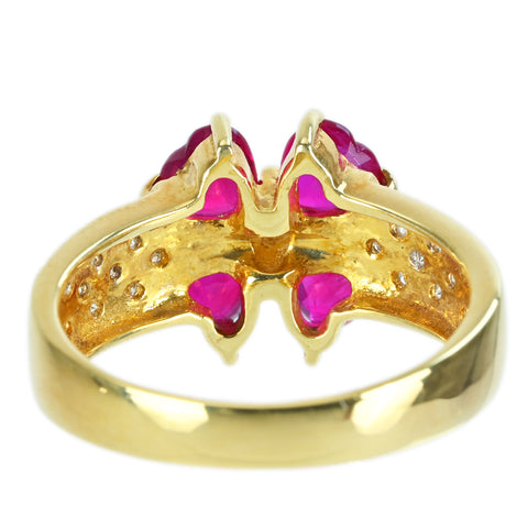 [Pre-owned] K18YG RUBY RING Ruby Ring R1.50ct D0.23ct 5.0g #12 