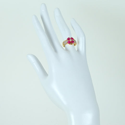 [Pre-owned] K18YG RUBY RING Ruby Ring R1.50ct D0.23ct 5.0g #12 