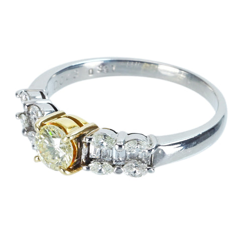 【中古】K18/PT900 DIAMONDダイヤモンドリング 0.397ct D0.43ct 4.0g #13