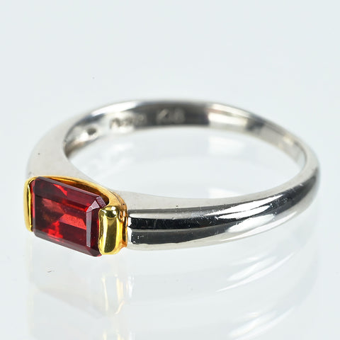 【中古】PT900/K18YG ガーネットリング 3.5g #7