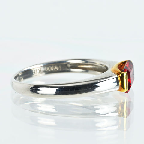 【中古】PT900/K18YG ガーネットリング 3.5g #7