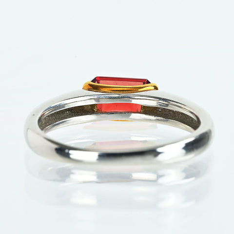 【中古】PT900/K18YG ガーネットリング 3.5g #7