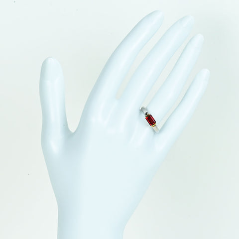 【中古】PT900/K18YG ガーネットリング 3.5g #7