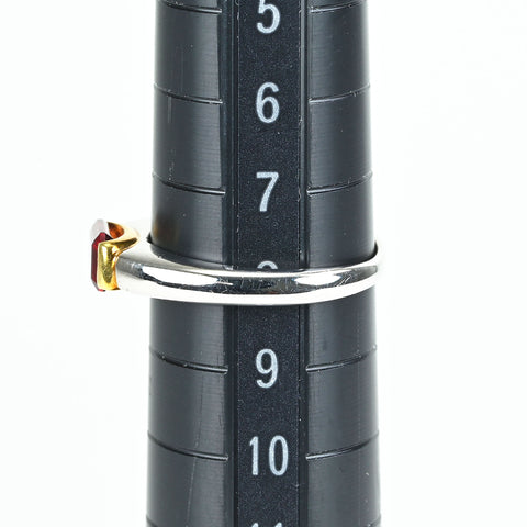 【中古】PT900/K18YG ガーネットリング 3.5g #7