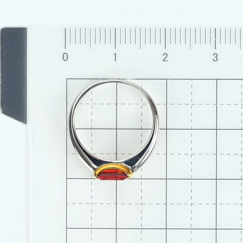 【中古】PT900/K18YG ガーネットリング 3.5g #7