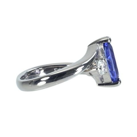 【中古】K18WG TANZANITEタンザナイトリング T1.28ct D0.33ct 5.8g #9.5