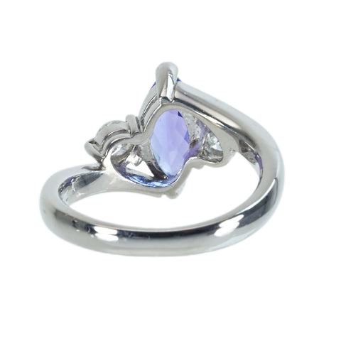 【中古】K18WG TANZANITEタンザナイトリング T1.28ct D0.33ct 5.8g #9.5