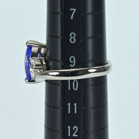 【中古】K18WG TANZANITEタンザナイトリング T1.28ct D0.33ct 5.8g #9.5