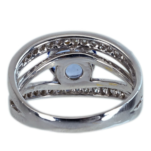 【中古】K18WG SAPPHIREサファイアリング S2.09ct D0.584ct 9.0g #18