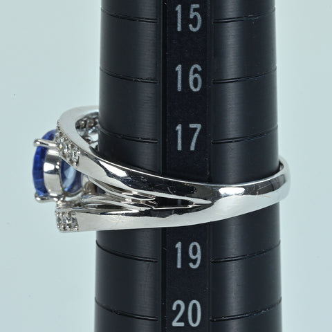 【中古】K18WG SAPPHIREサファイアリング S2.09ct D0.584ct 9.0g #18