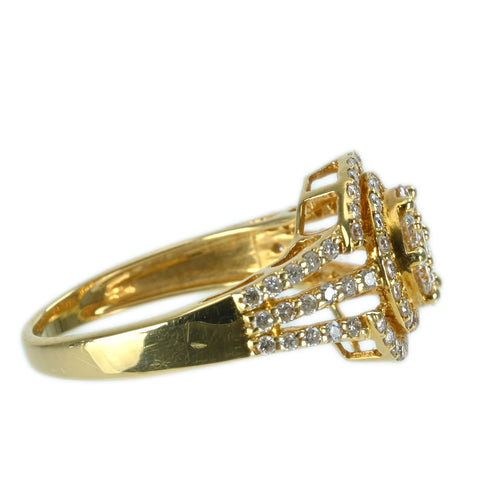 【中古】K18YG DIAMOND RING ダイヤモンドリング 3.5g #9.5