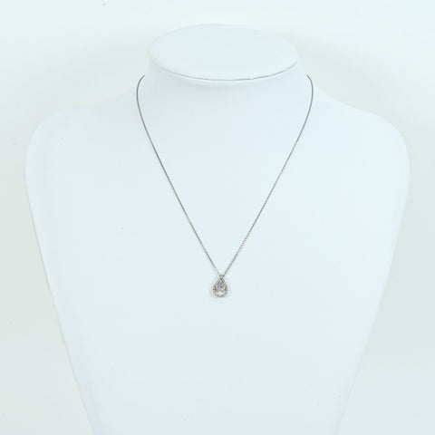 【中古】PT850/PT900 PINK DIAMONDピンクダイヤモンド ネックレス 0.111ct FLPP D0.18ct CGLソーティング 3.4g