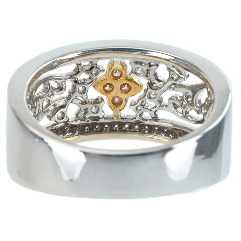 【中古】K18WG/K18PG DIAMOND ピンク＆カラーレスダイヤモンドリング PD0.07ct D0.51ct 8.9g #15.5