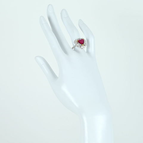 【中古】K18WG/YG NO HEAT RUBY RING モザンビーク産 非加熱ルビーリング R2.02ct D1.25ctPigeon Blood AIGS 鑑別書5.1g #15